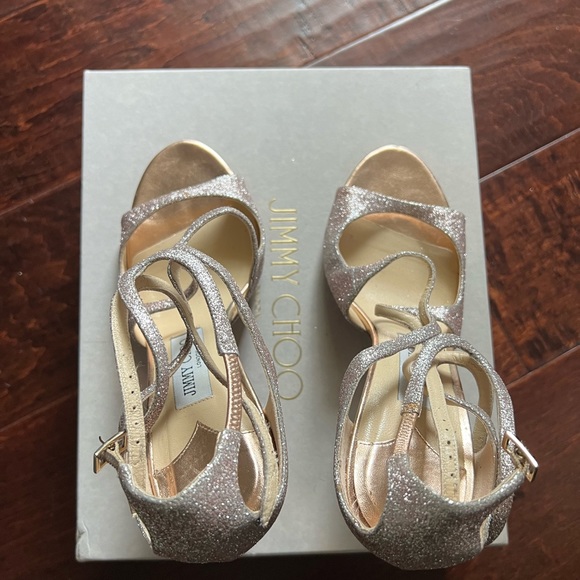 Jimmy Choo Women's Azia Strappy High Heel Sandals Rose Gold size 39.5 - Picture 4 of 9